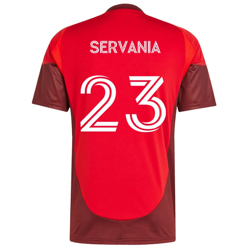 Danxen Kvinnor Brandon Servania #23 Röd Vit Hemmatröja Matchtröjor 2025/26 Tröjor T-Tröja