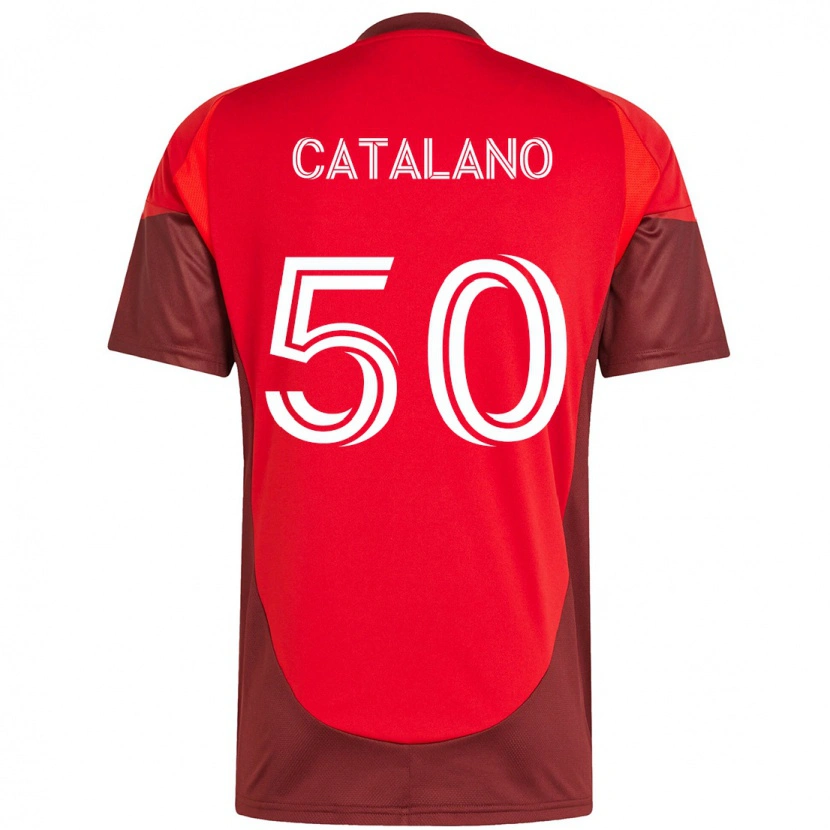 Danxen Kvinnor Gianluca Catalano #50 Röd Vit Hemmatröja Matchtröjor 2025/26 Tröjor T-Tröja