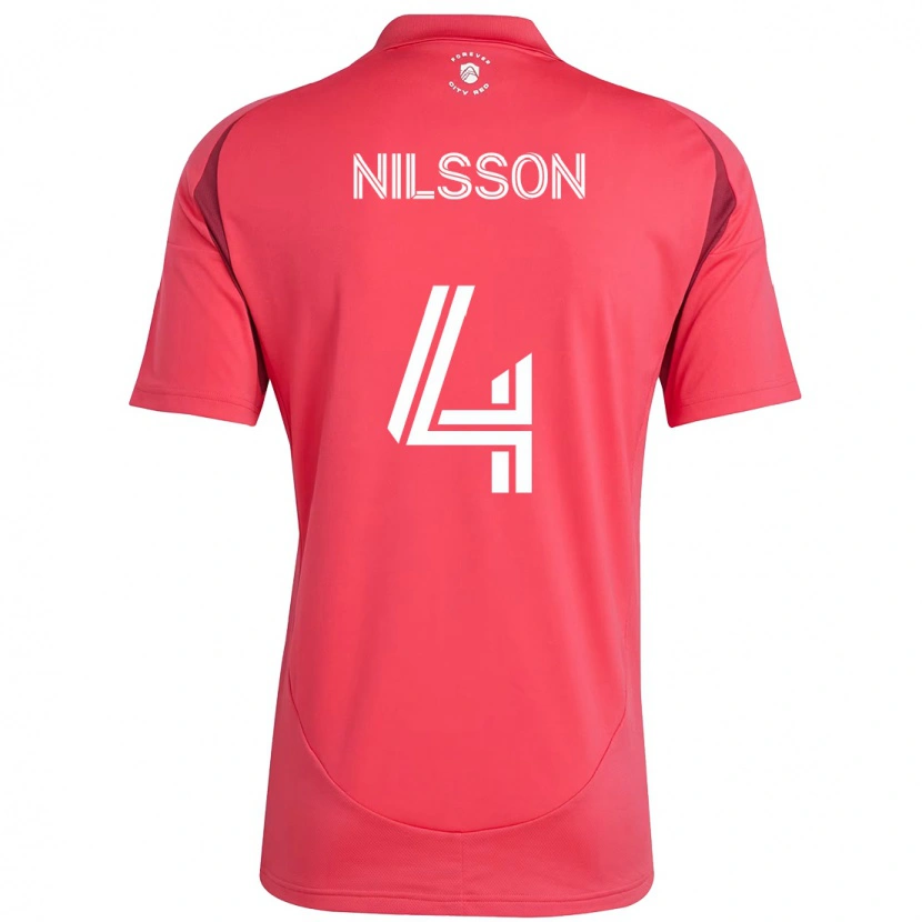 Danxen Kvinnor Joakim Nilsson #4 Magenta Vit Hemmatröja Matchtröjor 2025/26 Tröjor T-Tröja
