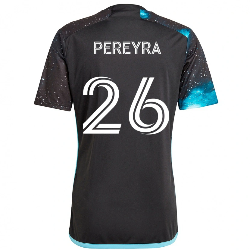 Danxen Kvinnor Joaquín Pereyra #26 Svart Blå Hemmatröja Matchtröjor 2025/26 Tröjor T-Tröja