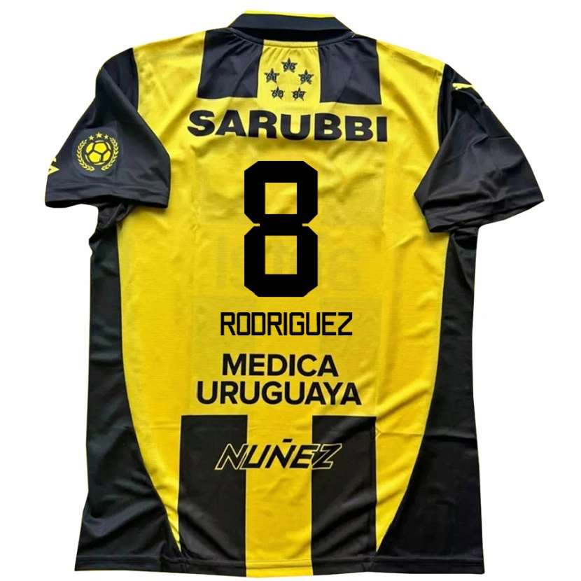 Danxen Kvinnor Sebastián Rodríguez #8 Svart Gul Hemmatröja Matchtröjor 2025/26 Tröjor T-Tröja
