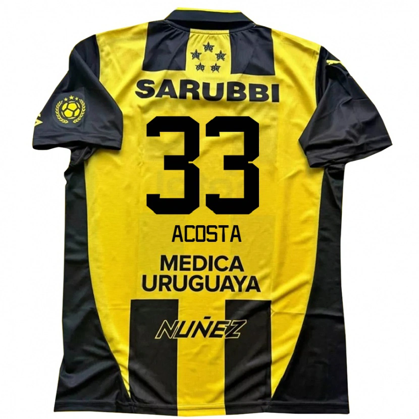 Danxen Kvinnor Nahuel Acosta #33 Gul Svart Hemmatröja Matchtröjor 2025/26 Tröjor T-Tröja