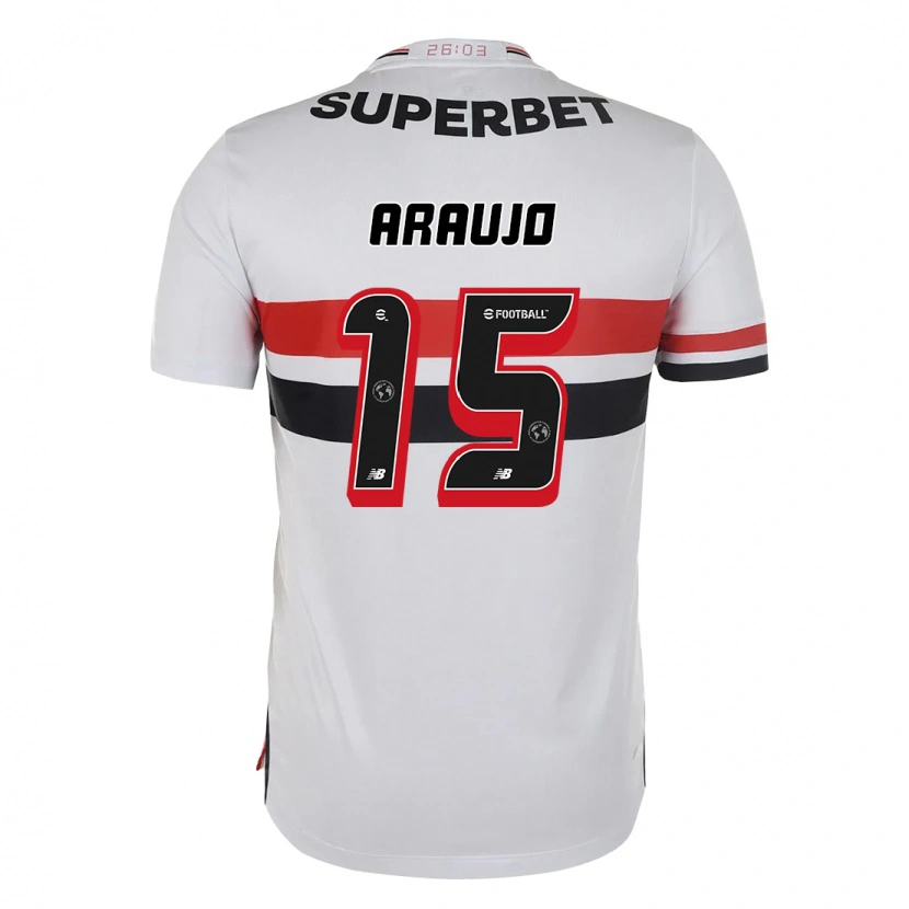 Danxen Kvinnor Michel Araújo #15 Röd Svart Vit Hemmatröja Matchtröjor 2025/26 Tröjor T-Tröja