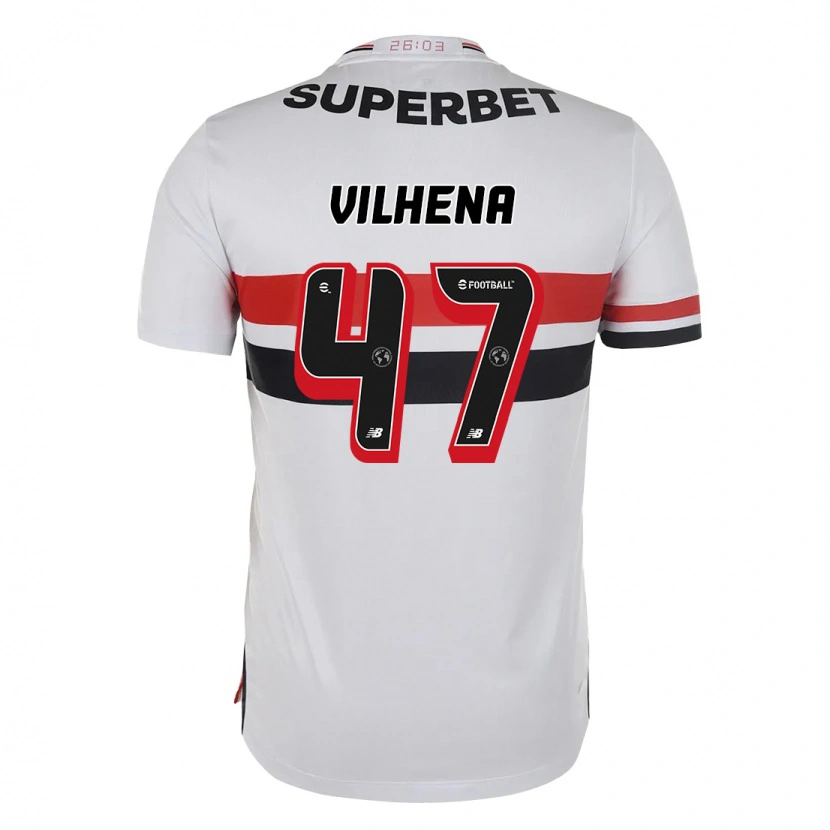 Danxen Kvinnor Pedro Vilhena #47 Röd Svart Vit Hemmatröja Matchtröjor 2025/26 Tröjor T-Tröja