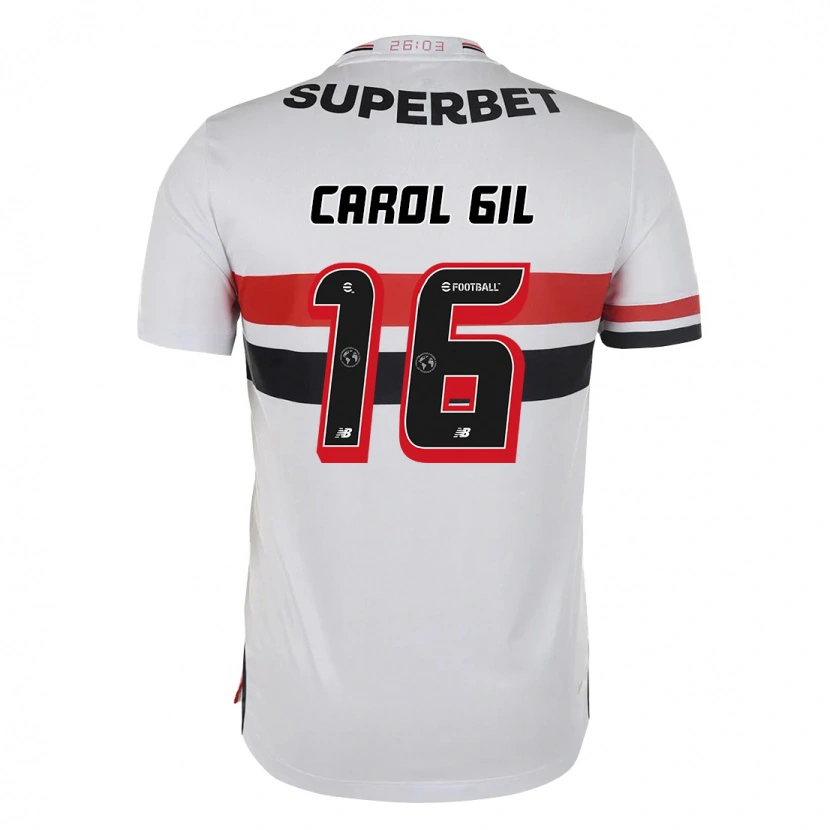 Danxen Kvinnor Carol Gil #16 Röd Svart Vit Hemmatröja Matchtröjor 2025/26 Tröjor T-Tröja