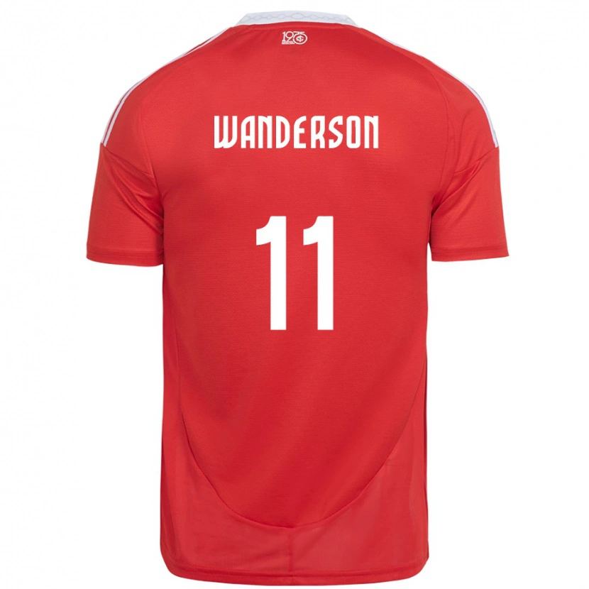 Danxen Kvinnor Wanderson #11 Röd Vit Hemmatröja Matchtröjor 2025/26 Tröjor T-Tröja