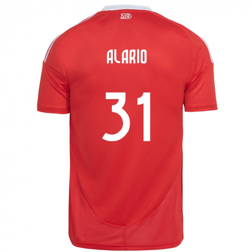 Danxen Kvinnor Lucas Alario #31 Röd Vit Hemmatröja Matchtröjor 2025/26 Tröjor T-Tröja