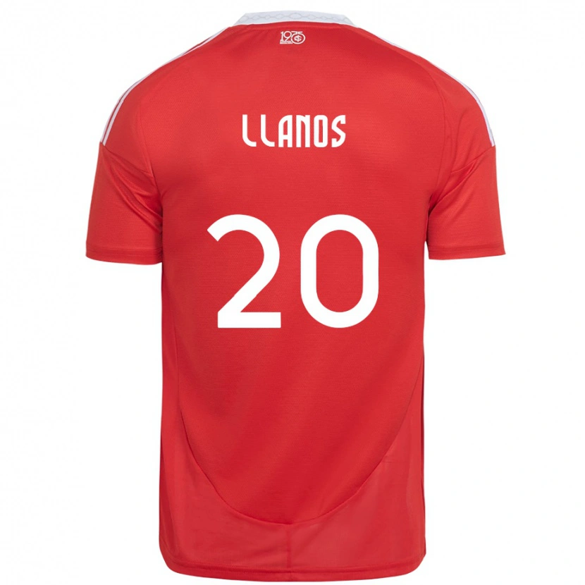 Danxen Kvinnor Pati Llanos #20 Röd Vit Hemmatröja Matchtröjor 2025/26 Tröjor T-Tröja