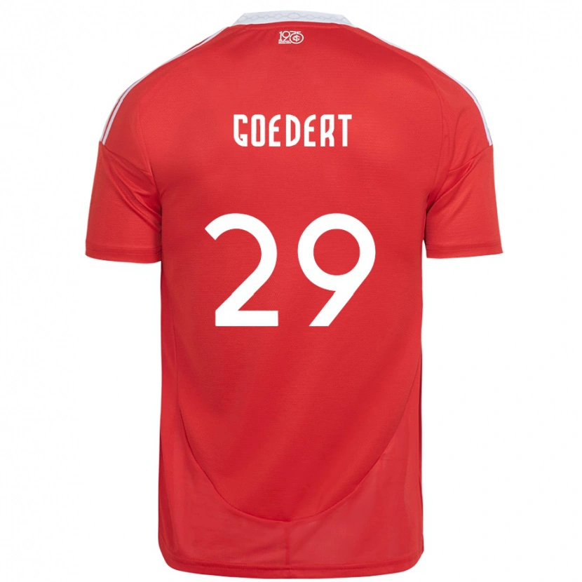Danxen Kvinnor Alice Goedert #29 Röd Vit Hemmatröja Matchtröjor 2025/26 Tröjor T-Tröja