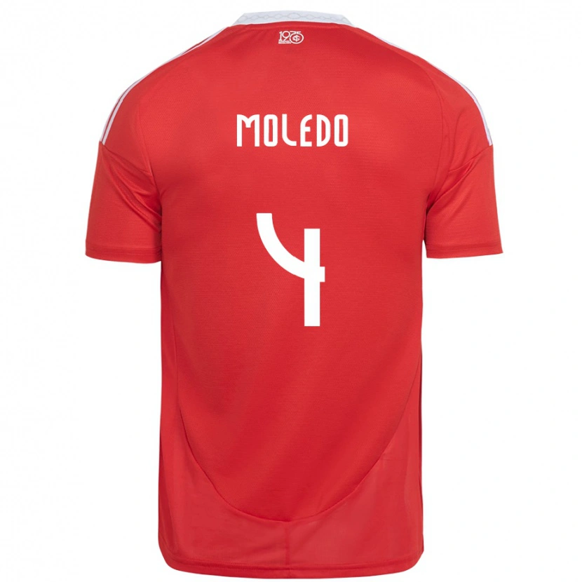 Danxen Kvinnor Rodrigo Moledo #4 Röd Vit Hemmatröja Matchtröjor 2025/26 Tröjor T-Tröja