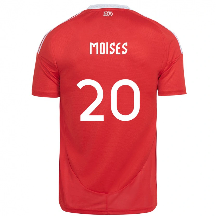 Danxen Kvinnor Moises #20 Röd Vit Hemmatröja Matchtröjor 2025/26 Tröjor T-Tröja