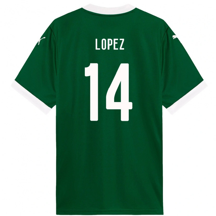 Danxen Kvinnor David Lopez #14 Grön Vit Hemmatröja Matchtröjor 2025/26 Tröjor T-Tröja
