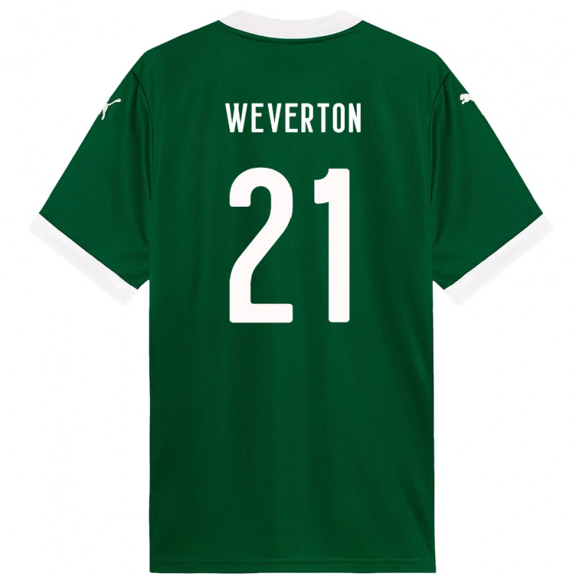 Danxen Kvinnor Weverton #21 Vit Grön Hemmatröja Matchtröjor 2025/26 Tröjor T-Tröja