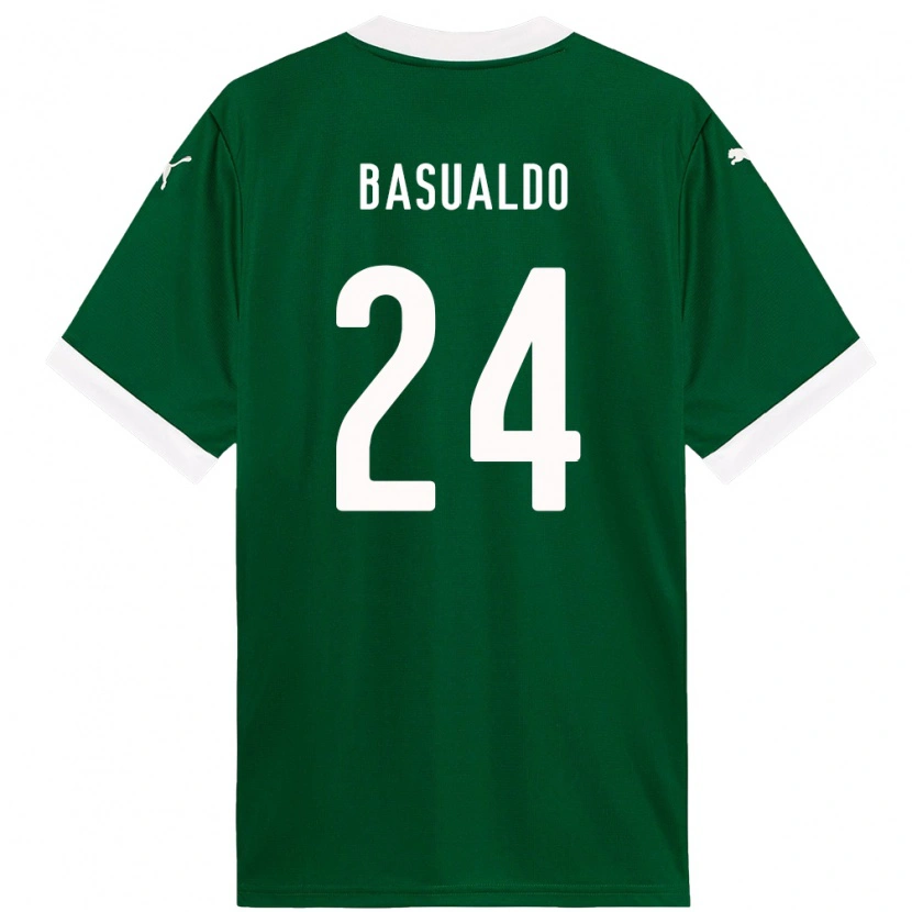 Danxen Kvinnor Luis Basualdo #24 Grön Vit Hemmatröja Matchtröjor 2025/26 Tröjor T-Tröja