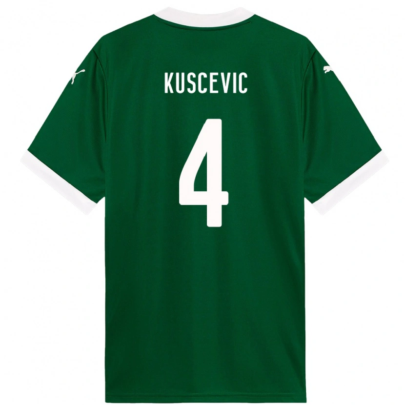 Danxen Kvinnor Benjamin Kuscevic #4 Grön Vit Hemmatröja Matchtröjor 2025/26 Tröjor T-Tröja