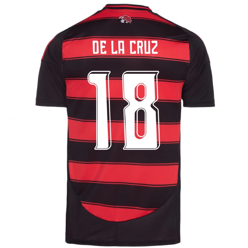 Danxen Kvinnor Nicolás De La Cruz #18 Röd Svart Hemmatröja Matchtröjor 2025/26 Tröjor T-Tröja