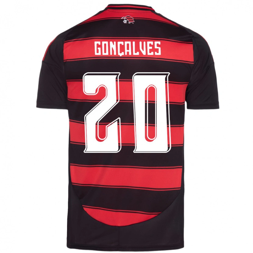 Danxen Kvinnor Matheus Gonçalves #20 Röd Svart Hemmatröja Matchtröjor 2025/26 Tröjor T-Tröja