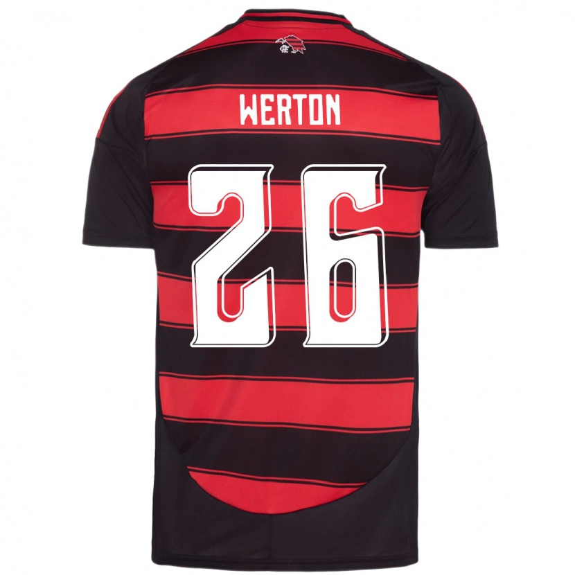 Danxen Kvinnor Werton #26 Röd Svart Hemmatröja Matchtröjor 2025/26 Tröjor T-Tröja