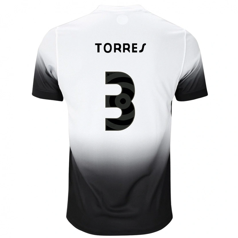 Danxen Kvinnor Félix Torres #3 Vit Svart Hemmatröja Matchtröjor 2025/26 Tröjor T-Tröja