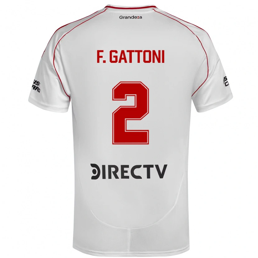 Danxen Kvinnor Federico Gattoni #2 Vit Röd Hemmatröja Matchtröjor 2025/26 Tröjor T-Tröja