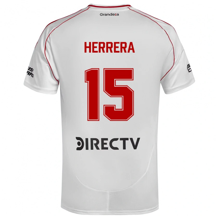 Danxen Kvinnor Andrés Herrera #15 Vit Röd Hemmatröja Matchtröjor 2025/26 Tröjor T-Tröja