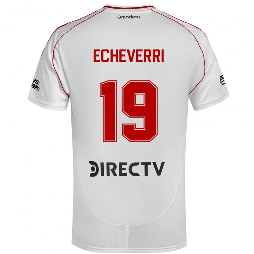 Danxen Kvinnor Claudio Echeverri #19 Vit Röd Hemmatröja Matchtröjor 2025/26 Tröjor T-Tröja