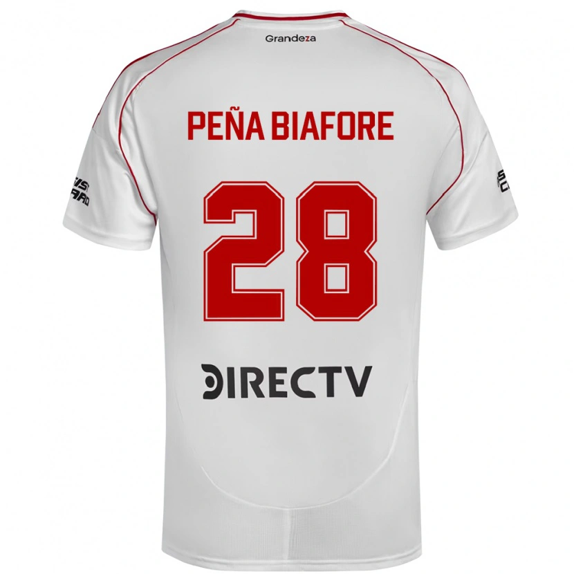 Danxen Kvinnor Felipe Pena Biafore #28 Vit Röd Hemmatröja Matchtröjor 2025/26 Tröjor T-Tröja