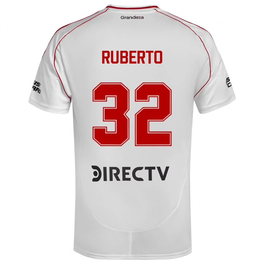 Danxen Kvinnor Agustín Ruberto #32 Vit Röd Hemmatröja Matchtröjor 2025/26 Tröjor T-Tröja