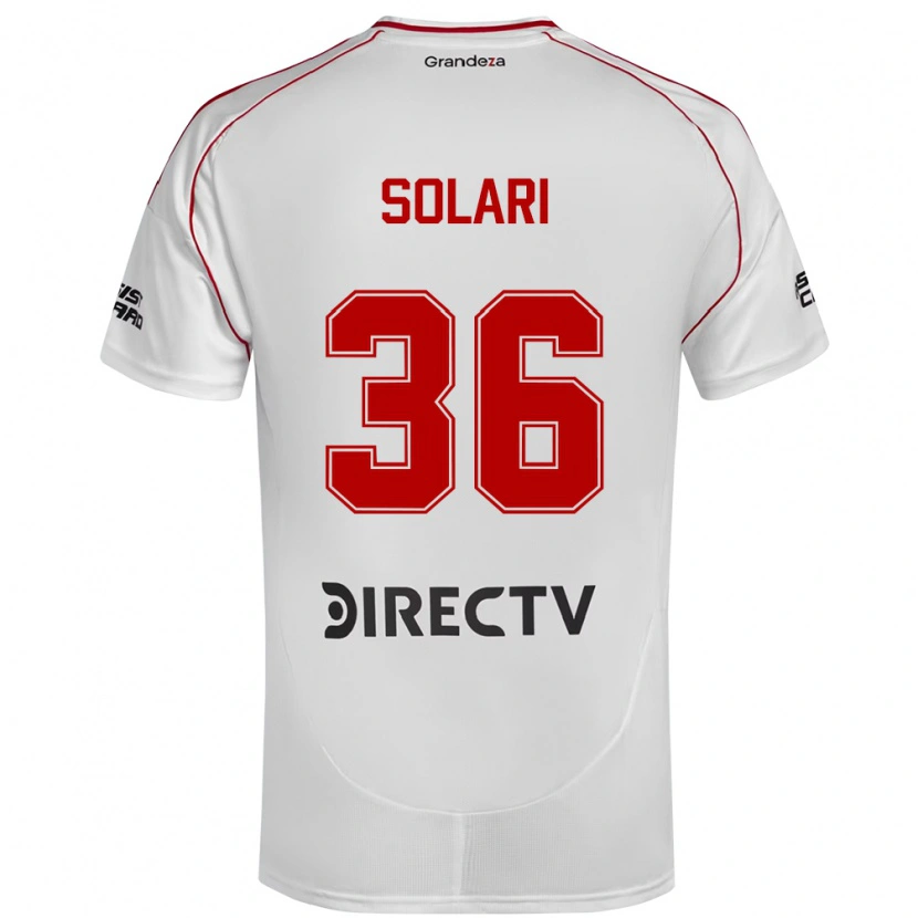 Danxen Kvinnor Pablo Solari #36 Vit Röd Hemmatröja Matchtröjor 2025/26 Tröjor T-Tröja