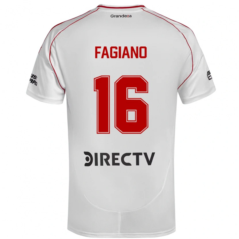Danxen Kvinnor Paloma Fagiano #16 Vit Röd Hemmatröja Matchtröjor 2025/26 Tröjor T-Tröja