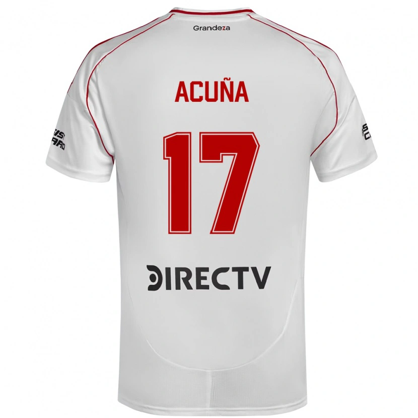 Danxen Kvinnor Ayelén Acuña #17 Vit Röd Hemmatröja Matchtröjor 2025/26 Tröjor T-Tröja