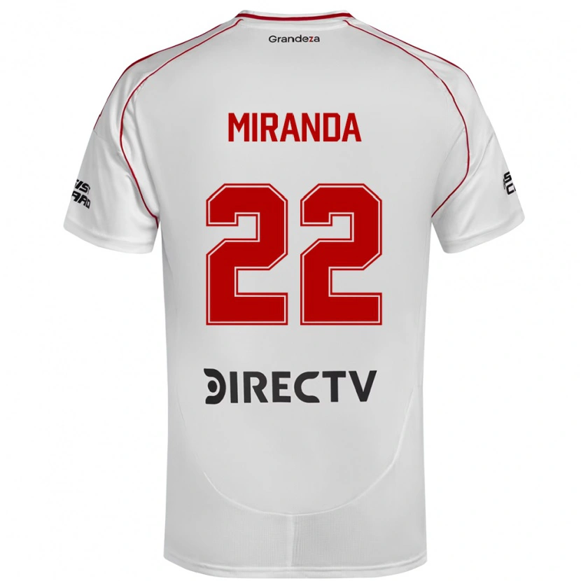 Danxen Kvinnor Morena Miranda #22 Vit Röd Hemmatröja Matchtröjor 2025/26 Tröjor T-Tröja