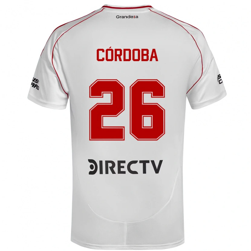 Danxen Kvinnor Sol Córdoba #26 Vit Röd Hemmatröja Matchtröjor 2025/26 Tröjor T-Tröja
