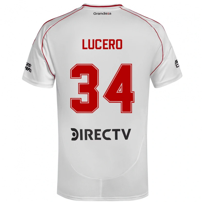 Danxen Kvinnor Daniel Lucero #34 Vit Röd Hemmatröja Matchtröjor 2025/26 Tröjor T-Tröja