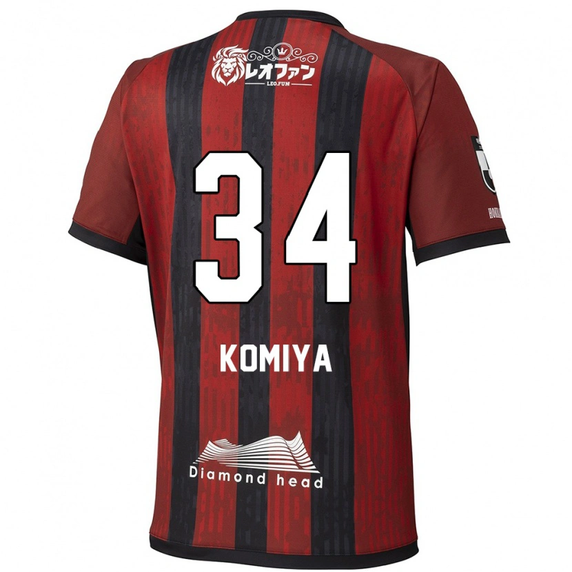 Danxen Kvinnor Masaki Komiya #34 Röd Svart Hemmatröja Matchtröjor 2025/26 Tröjor T-Tröja