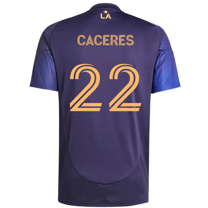 Danxen Kvinnor Martín Cáceres #22 Lila Blå Bortatröja Matchtröjor 2025/26 Tröjor T-Tröja