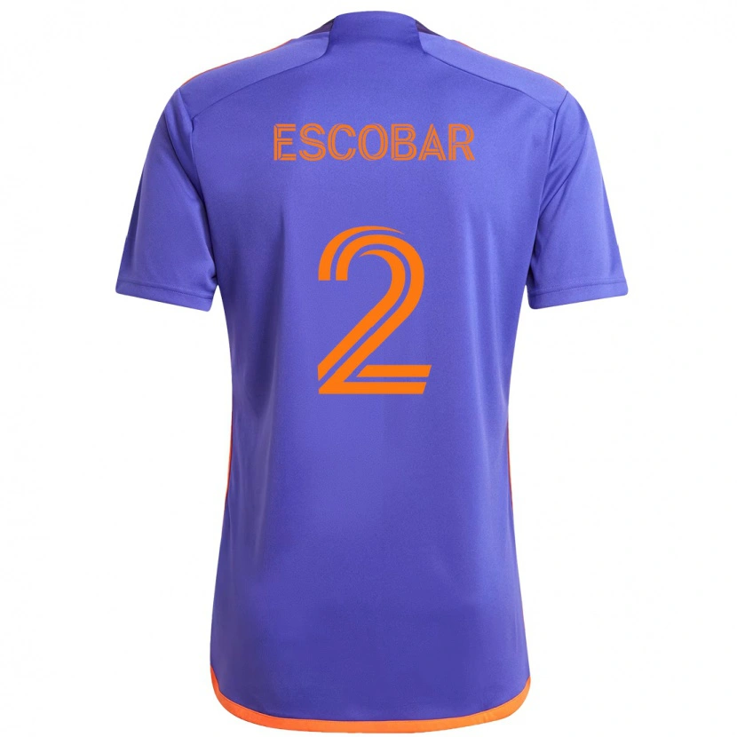 Danxen Kvinnor Franco Escobar #2 Lila Orange Bortatröja Matchtröjor 2025/26 Tröjor T-Tröja