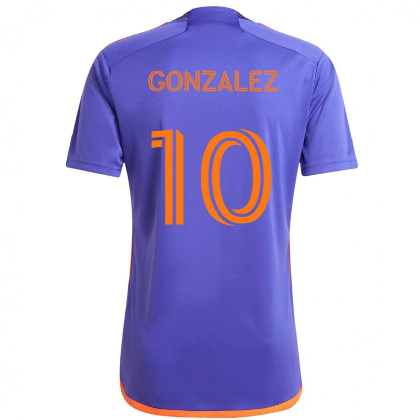 Danxen Kvinnor Yair González #10 Lila Orange Bortatröja Matchtröjor 2025/26 Tröjor T-Tröja
