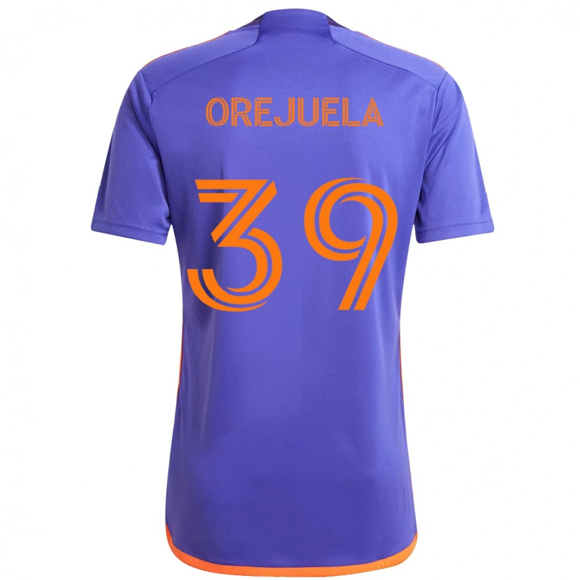 Danxen Kvinnor Jesus Orejuela #39 Lila Orange Bortatröja Matchtröjor 2025/26 Tröjor T-Tröja