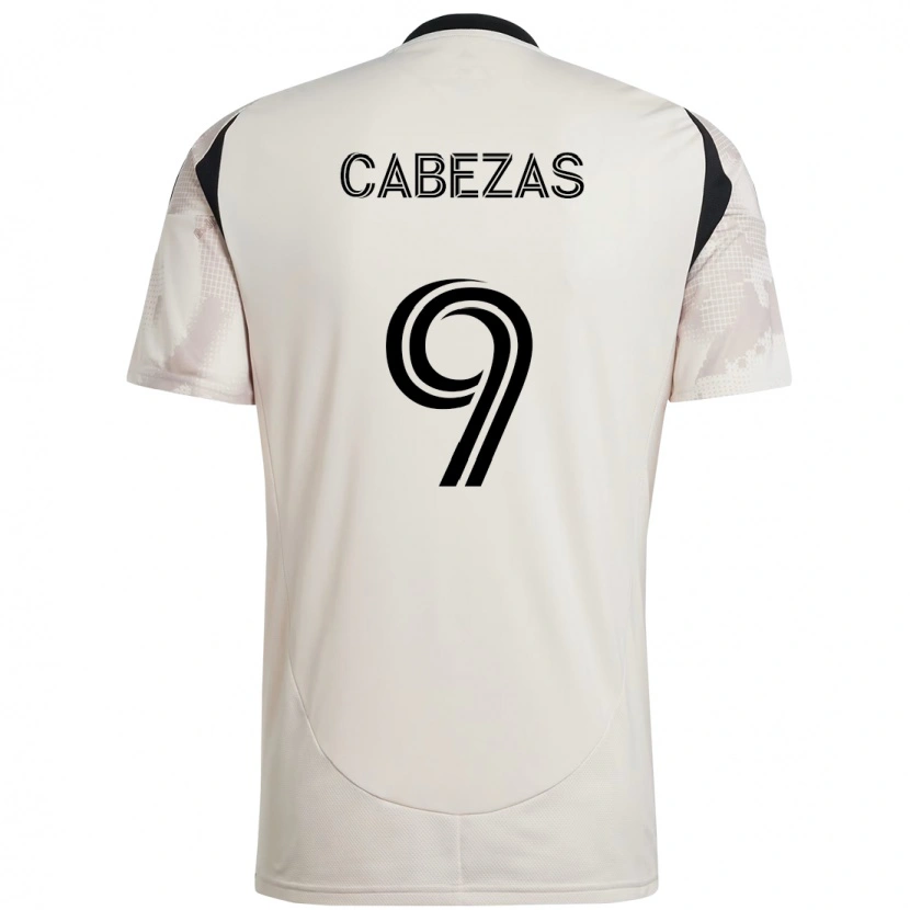 Danxen Kvinnor Jorge Cabezas #9 Beige Svart Bortatröja Matchtröjor 2025/26 Tröjor T-Tröja