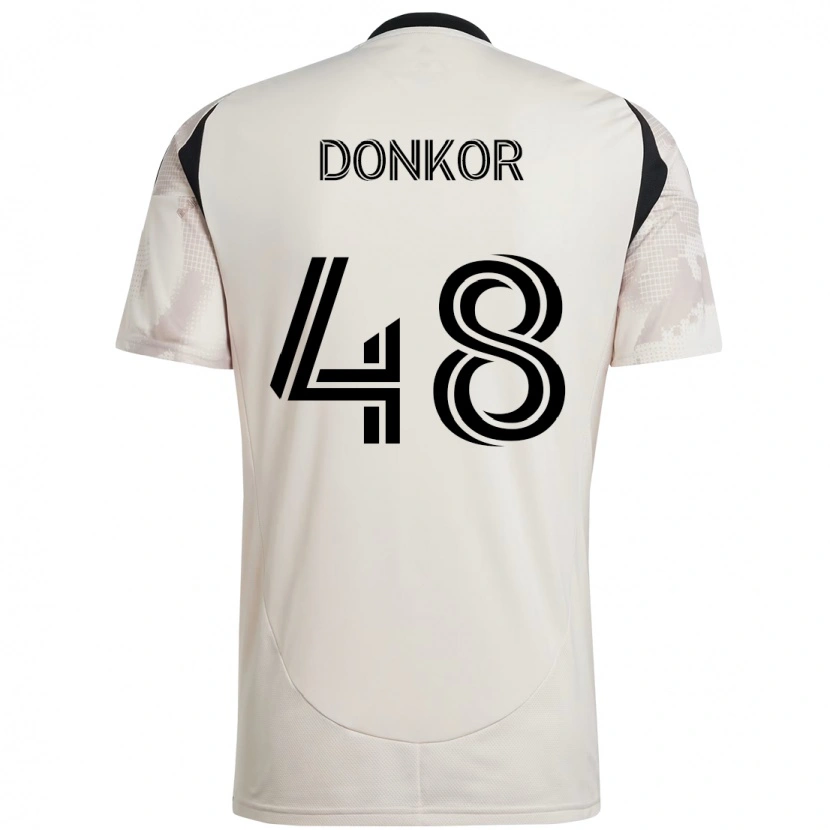 Danxen Kvinnor Ronald Donkor #48 Beige Svart Bortatröja Matchtröjor 2025/26 Tröjor T-Tröja