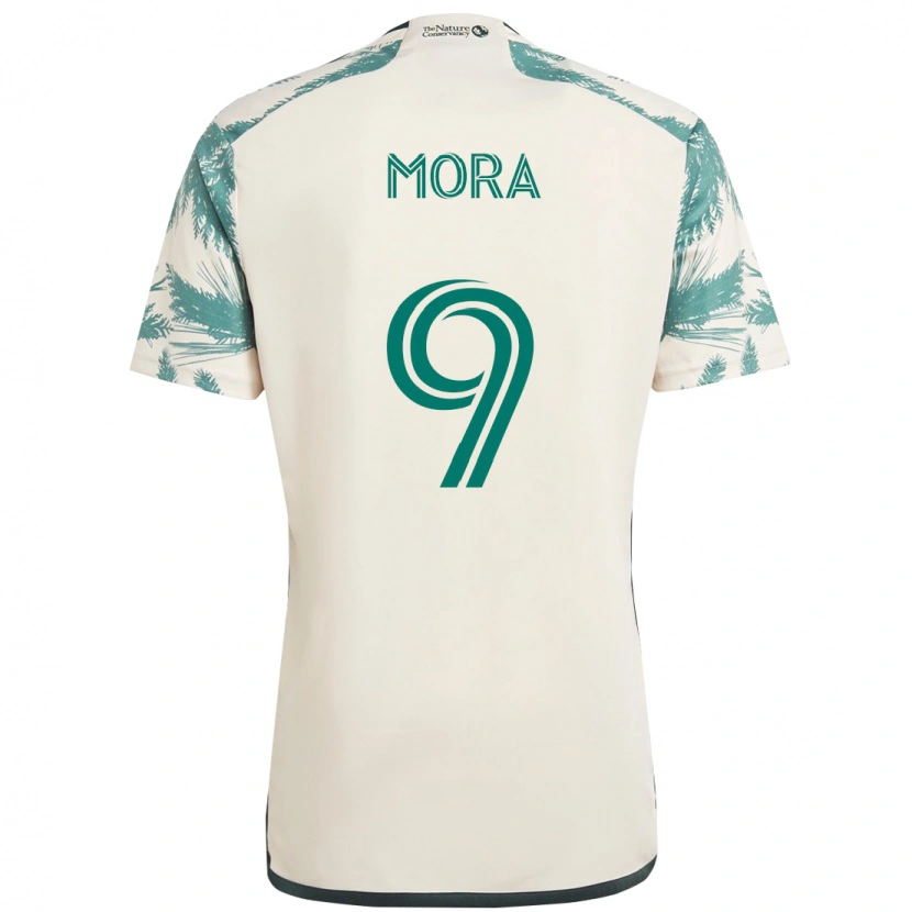 Danxen Kvinnor Felipe Mora #9 Beige Grön Bortatröja Matchtröjor 2025/26 Tröjor T-Tröja