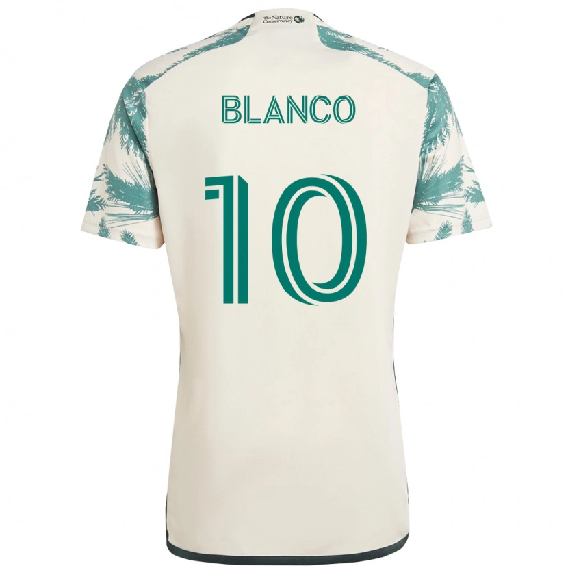 Danxen Kvinnor Sebastián Blanco #10 Beige Grön Bortatröja Matchtröjor 2025/26 Tröjor T-Tröja