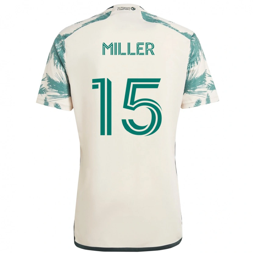 Danxen Kvinnor Eric Miller #15 Beige Grön Bortatröja Matchtröjor 2025/26 Tröjor T-Tröja