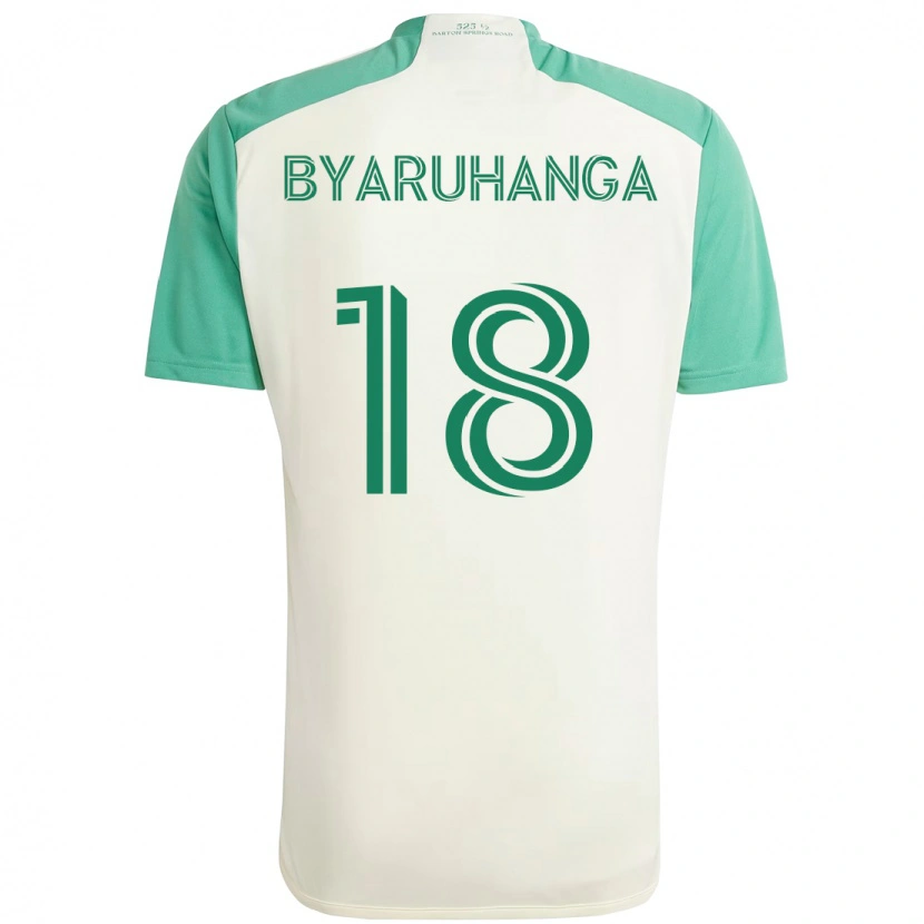Danxen Kvinnor Bobosi Byaruhanga #18 Vit Grön Bortatröja Matchtröjor 2025/26 Tröjor T-Tröja