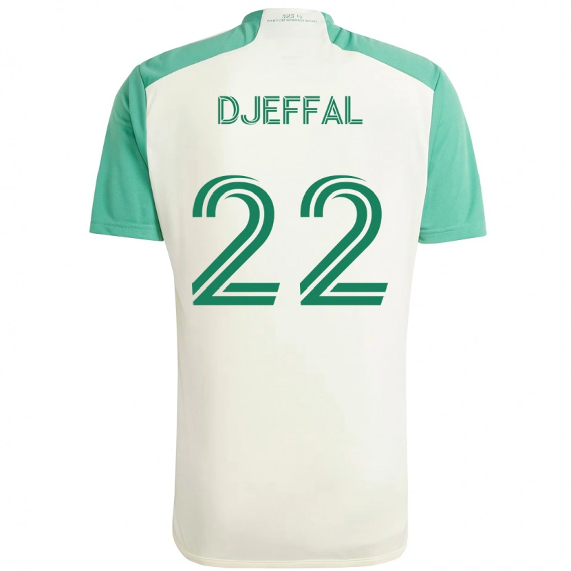 Danxen Kvinnor Sofiane Djeffal #22 Vit Grön Bortatröja Matchtröjor 2025/26 Tröjor T-Tröja