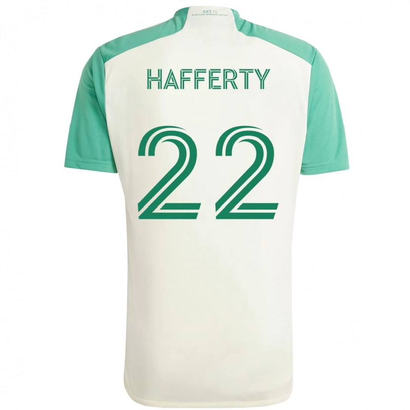 Danxen Kvinnor Joe Hafferty #22 Vit Grön Bortatröja Matchtröjor 2025/26 Tröjor T-Tröja