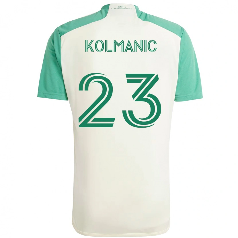 Danxen Kvinnor Žan Kolmanič #23 Vit Grön Bortatröja Matchtröjor 2025/26 Tröjor T-Tröja