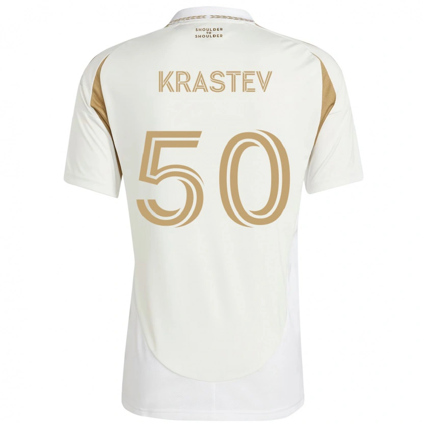Danxen Kvinnor Filip Krastev #50 Vit Brun Bortatröja Matchtröjor 2025/26 Tröjor T-Tröja