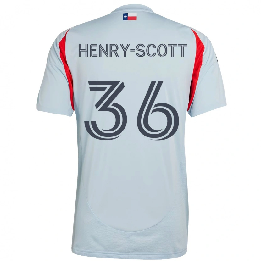 Danxen Kvinnor Malik Henry-Scott #36 Ljusblå Röd Bortatröja Matchtröjor 2025/26 Tröjor T-Tröja